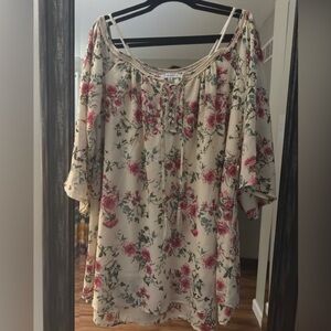 Purple Snow Cream Tie Front Blouse